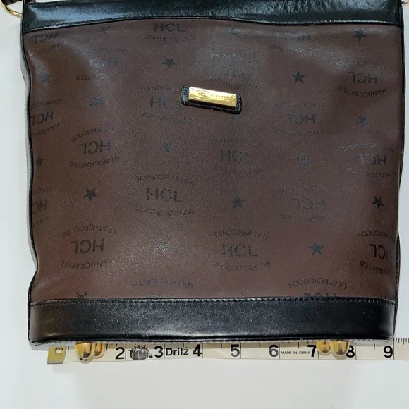 HCL Handcrafted Leathergoods Dark Brown Leather, Zip Closure, Shoulder Bag. - Picture 8 of 12